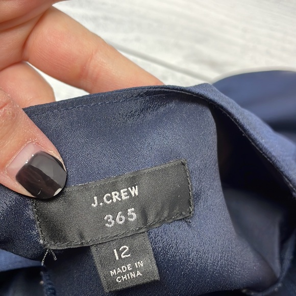 J. Crew 365 Crew Neck Blouse in Navy 12 O1 - Picture 3 of 6